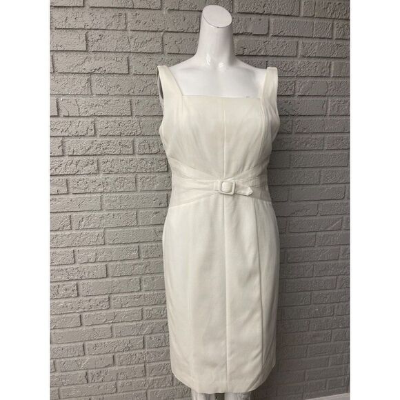 DD Collection White Sleeveless Sheath Dress Size 6 - Picture 1 of 9
